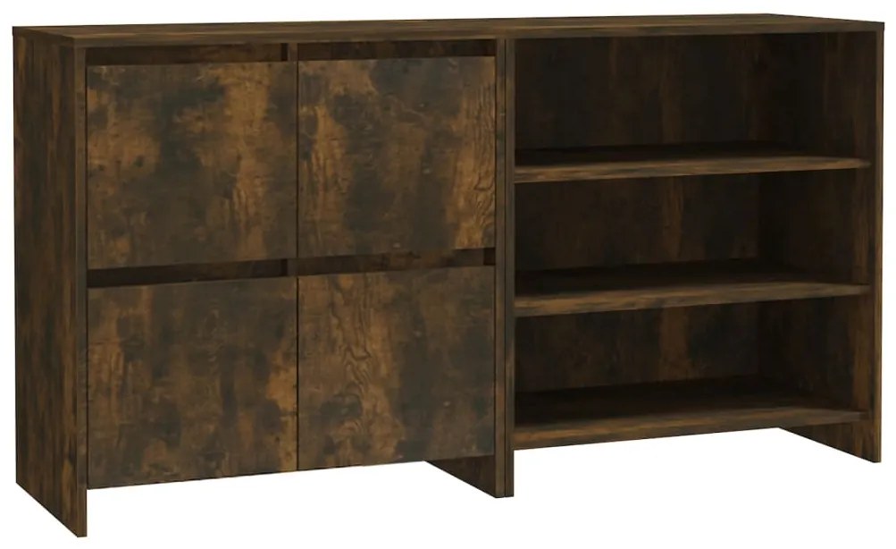 Credenze 2 pz rovere fumo in legno multistrato