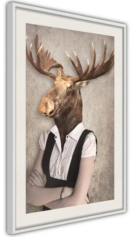 Poster  Animal Alter Ego: Moose  Cornice Quadri Cornice nera, Larghezza x Altezza Home decor 30x45