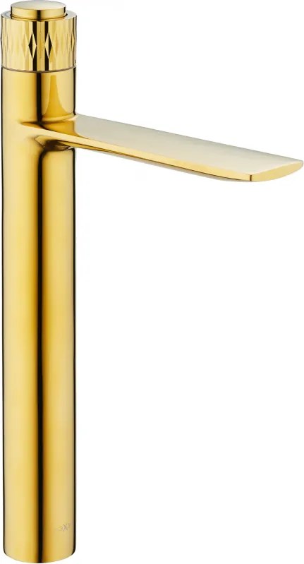Mexen Zero+ rubinetto alto per lavabo, oro - 71610-50