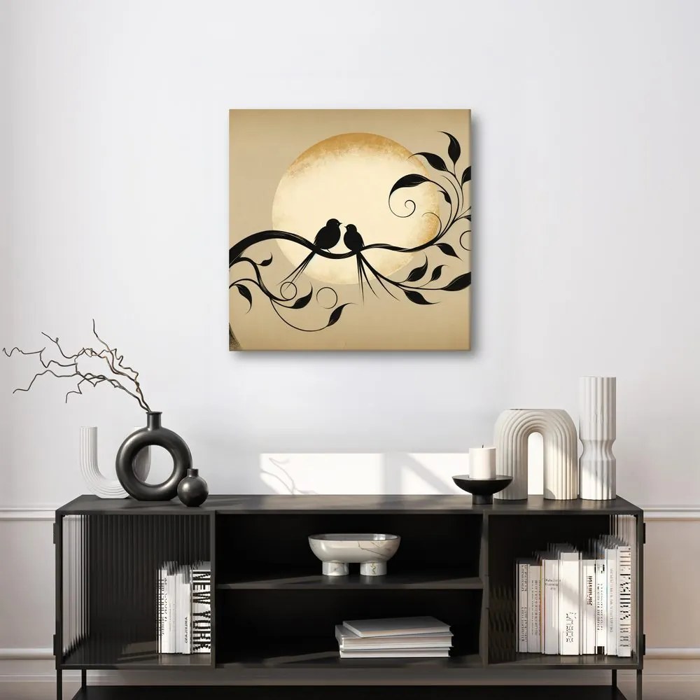 Quadro su tela – Silhouette alla luce della luna