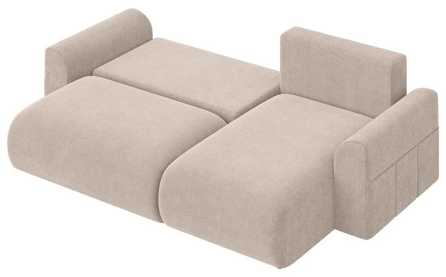 Divano angolare beige allungabile (con composizione variabile) Lorine – Ropez