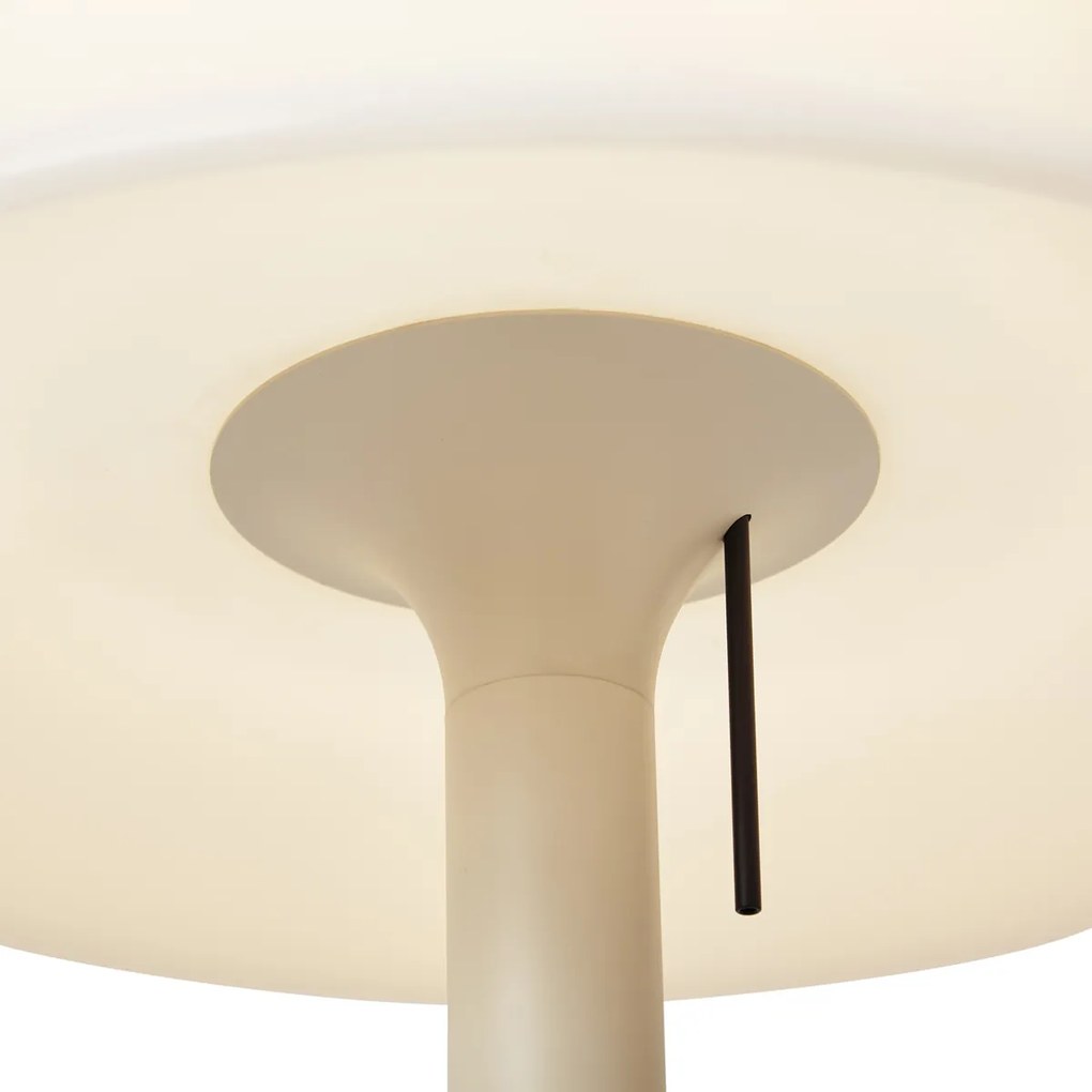 Lampada da terra scandinava da esterno beige con paralume bianco IP44 - Mississippi