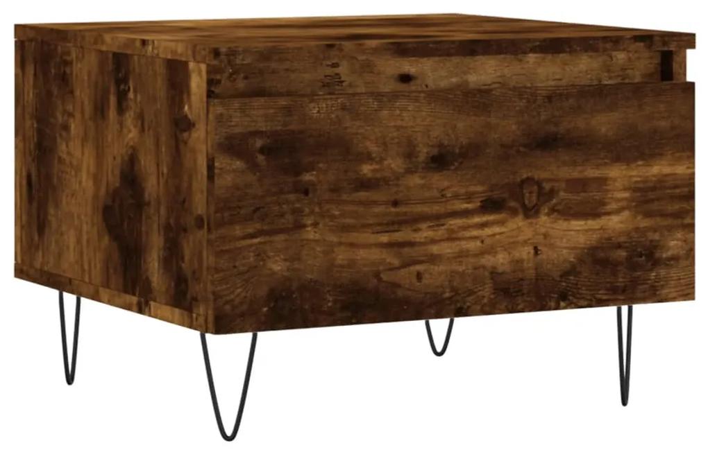 Tavolini salotto 2pz rovere fumo 50x46x35 cm legno multistrato