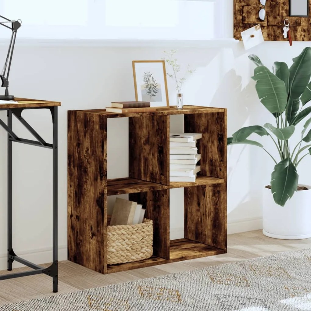Libreria rovere fumo 68,5x32x68,5 cm in legno multistrato