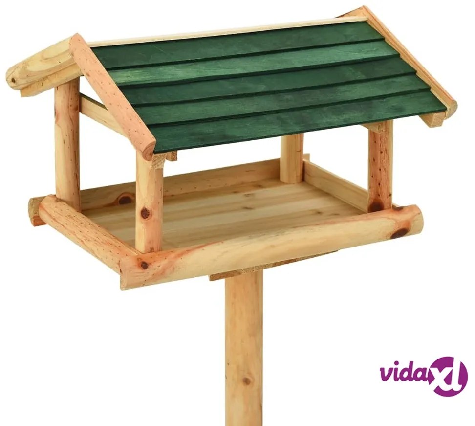vidaXL Mangiatoia Uccelli con Supporto 37x28x100 cm in Legno Abete