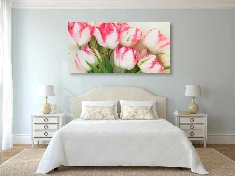 Quadro su tela – Tulipani con tocco primaverile
