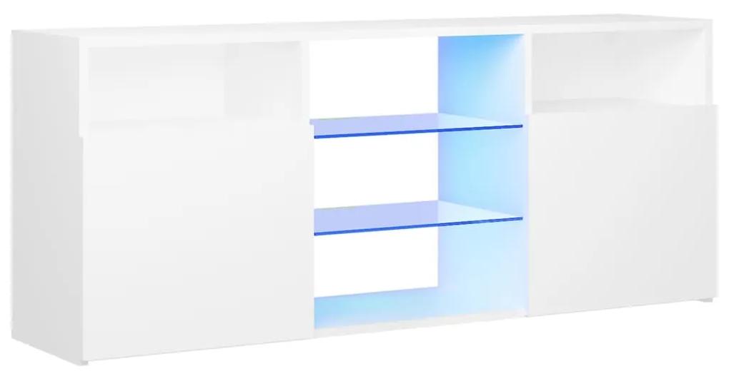Mobile Porta TV con Luci LED Bianco 120x30x50 cm
