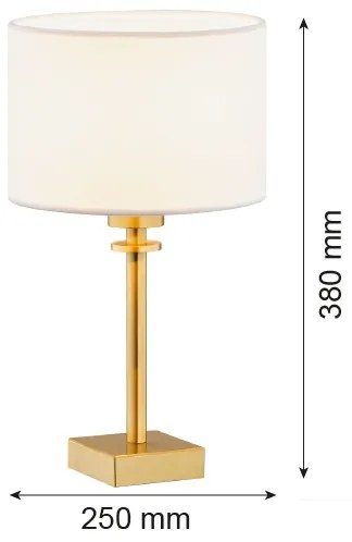 Argon 8047 - Lampada da tavolo ABBANO 1xE27/15W/230V ottone/bianco