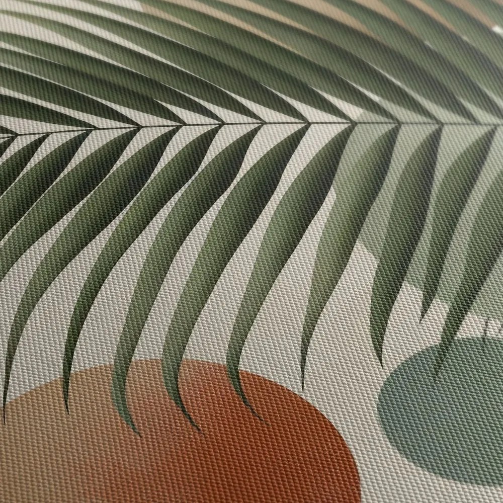 Quadro su tela – Foglia tropicale in cerchi