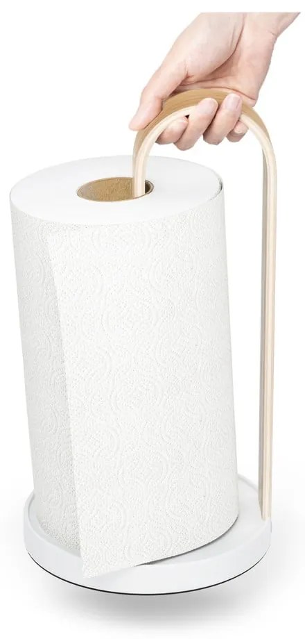 Portarotolo da cucina verticale in legno bianco ø 17 cm Bellwood – Umbra