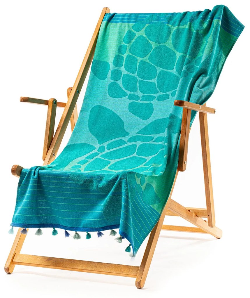 Telo da mare in Cotone   Turquoise Caleffi