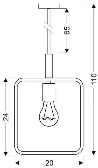 Lampadario a sospensione con filo FRAME 1xE27/60W/230V nero