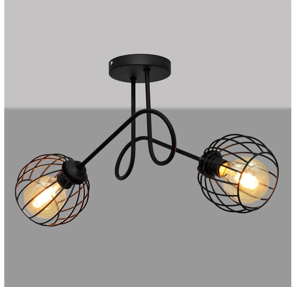 Lampadario a plafone OXFORD 2xE27/15W/230V nero