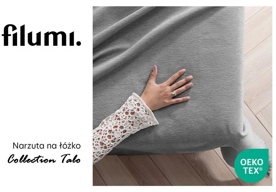 Copriletto grigio in ciniglia 220x240 cm Talo – Filumi