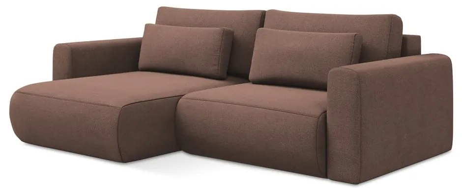 Divano angolare rosa allungabile/con contenitore (con penisola a sinistra/con chaise lounge) Kapua – Makamii