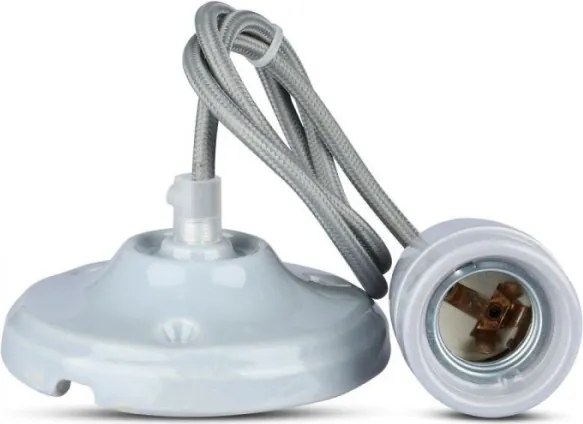 Cavo di alimentazione 1xE27/60W/230V grigio/porcellana