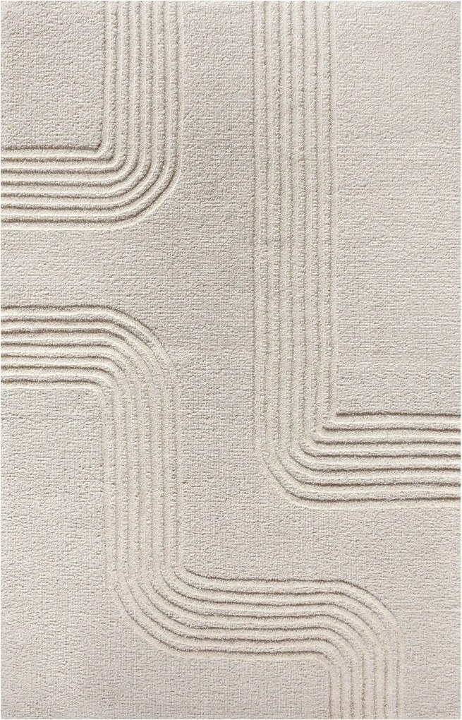 TOBIAS - tappeto in lana avorio con decoro