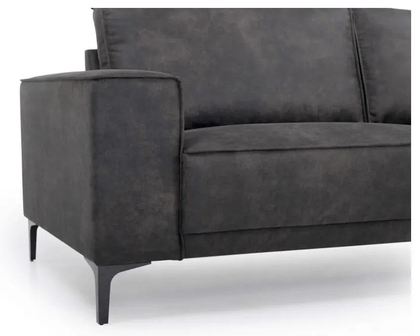 Divano color antracite con rivestimento in finta pelle 224 cm Copenhagen – Scandic