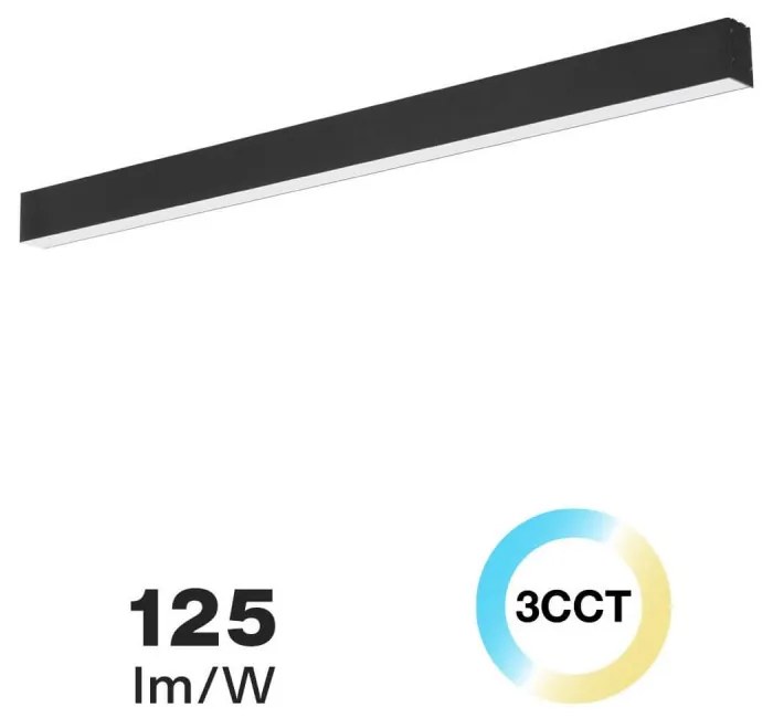 Lampada Lineare LED da Soffitto 42W 120cm Nera con driver Philips Colore Bianco Variabile CCT