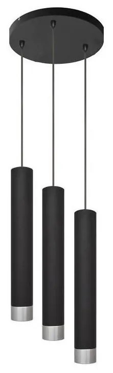 Lampadario LED a cavo TUBA 3xGU10/4,8W/230V nero/cromo lucido