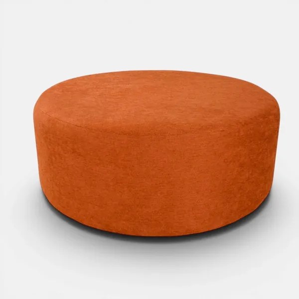 Pouf Tondo Dante L70 cm in Tessuto Antimacchia ARANCIO