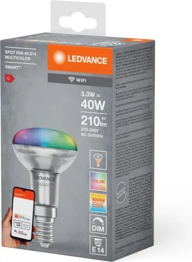 Lampadina LED RGBW dimmerabile SMART+ E14/3,3W/230V 2700-6500K Wi-Fi - Ledvance