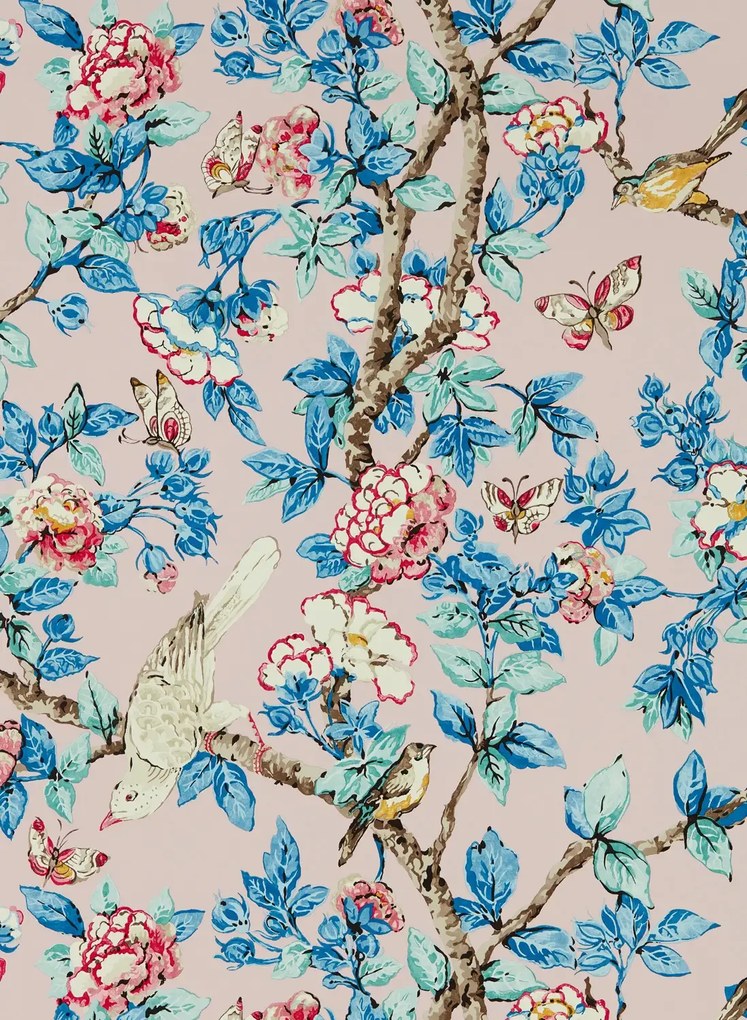 Sanderson Carta da parati Caverley - Rose/ French Blue