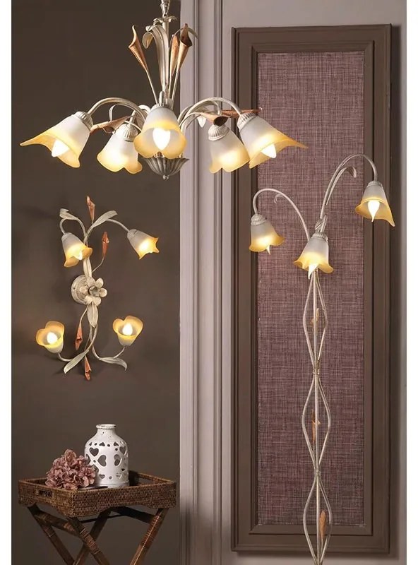 Lampadario Neoclassico Lampadario Lucrezia bianco 3x E14 bianco paralume bianco 3x E14