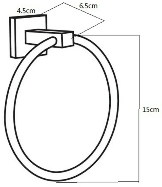 Porta asciugamani da parete ad anello in metallo cromato Rock