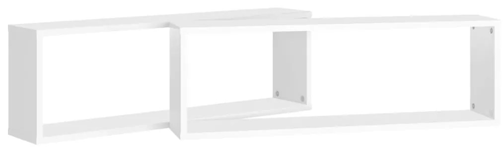 Mensole parete a cubo 2pz bianco 80x15x26,5cm legno multistrato