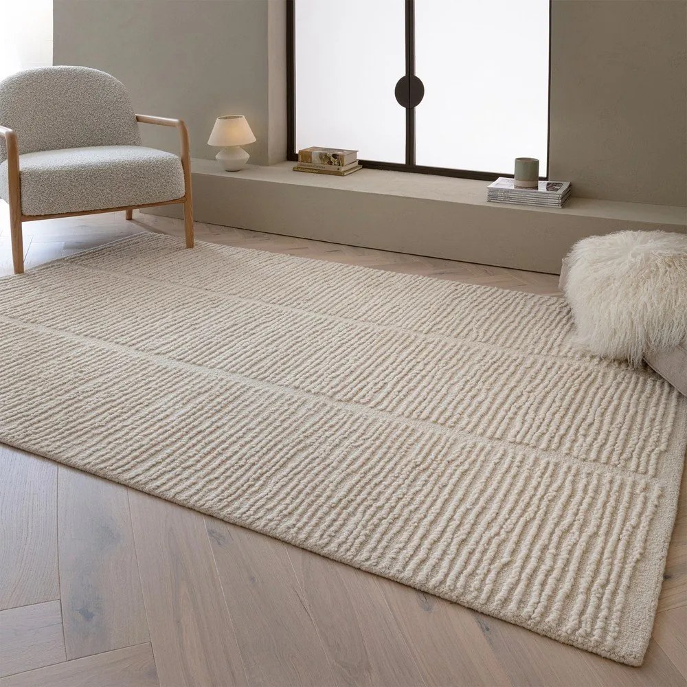Tappeto in lana avorio tessuto a mano 120x170 cm Zennith Column - Asiatic Carpets