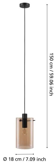 Eglo 39537 - Lampadario su filo POLVERARA 1xE27/40W/230V