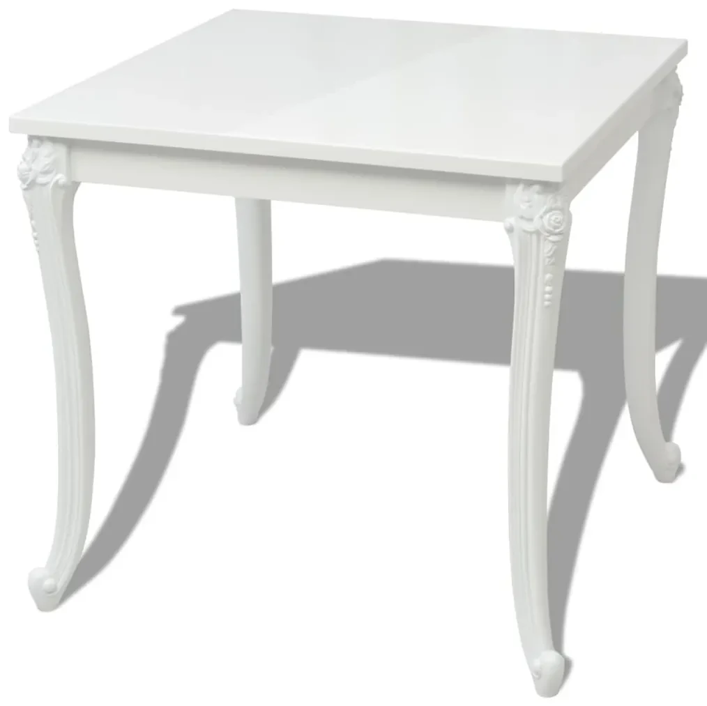 Tavolo da pranzo 80x80x76 cm bianco lucido