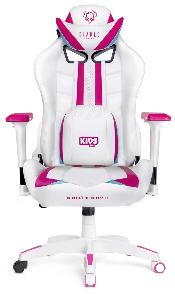 Sedia girevole da bambino Diablo X-Ray Kids Size: Bianco Rosa