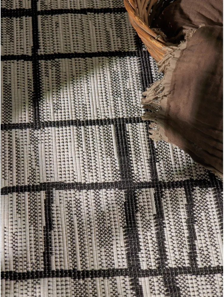 Tappeto da interno/esterno rotondo nero/color crema ø 200 cm Haringey Crouch – Ted Baker