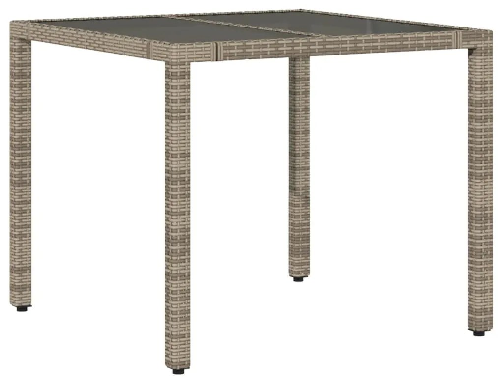 Set bistrò da giardino 3 pz con cuscini in polyrattan grigio