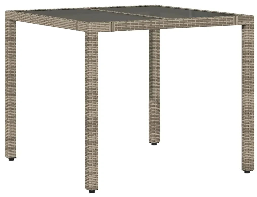 Set bistrò da giardino 3 pz con cuscini in polyrattan grigio