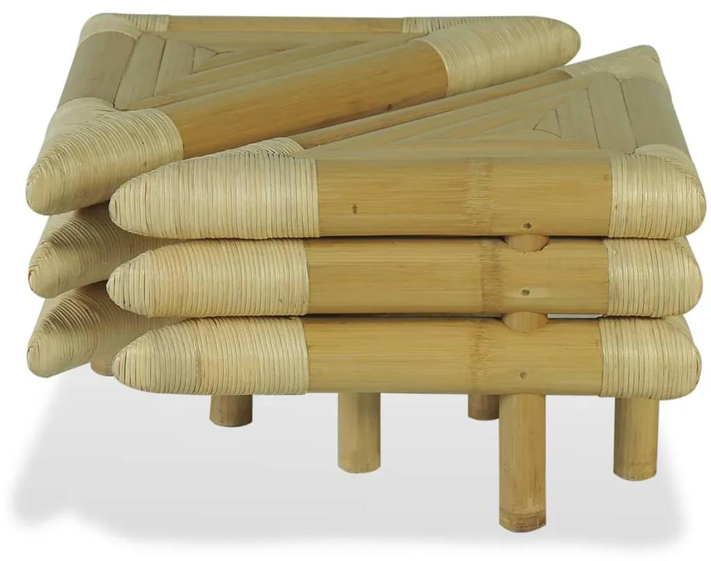 Comodini 2 pz 60x60x40 cm in bambù naturale