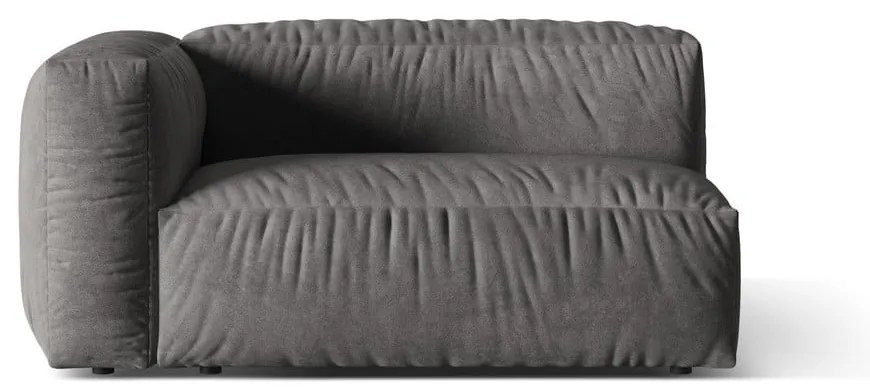 Parte divano componibile grigio (con penisola a sinistra) con rivestimento in velluto Martina – Micadoni