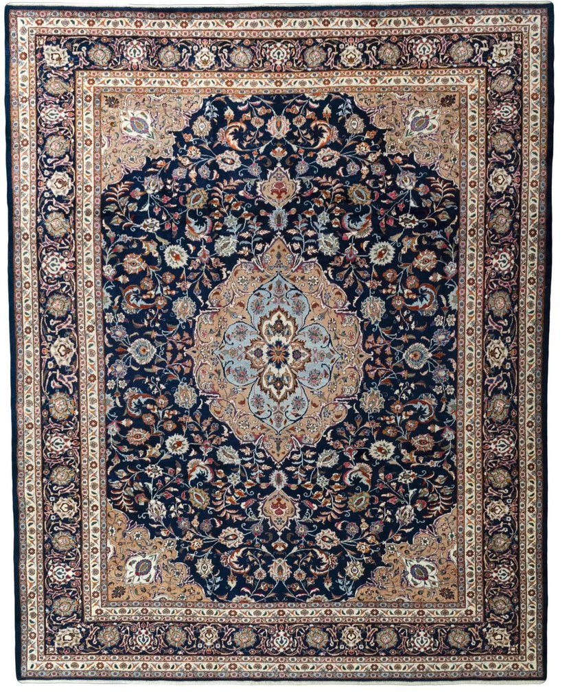 Sarouk Tappeto persiano 380 x 310 Blu (Iran) Annodato A Mano