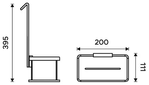 NIMCO Ki 14015H-B-26 - Mensola a muro per doccia KIBO cromo lucido