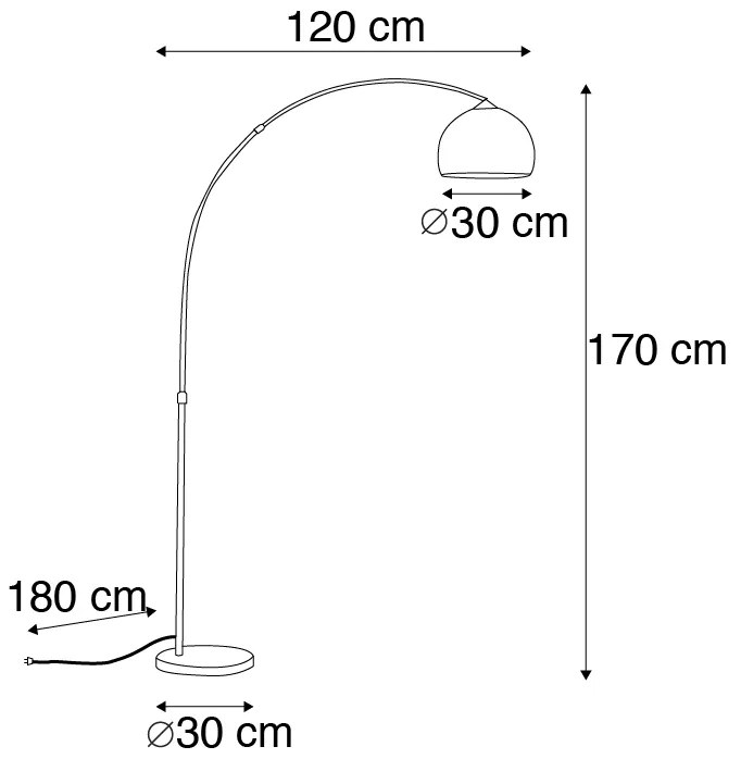 Lampada ad arco intelligente rame incl. A60 Wifi - Arc Basic