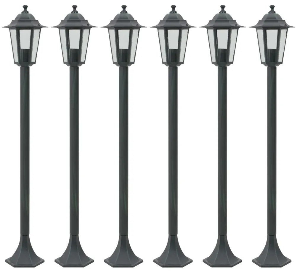 Lampioni Da Giardino 6pz E27 110 Cm Alluminio Verde Scuro /