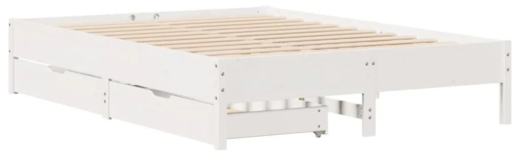 Letto senza materasso bianco 120x200 cm legno massello di pino