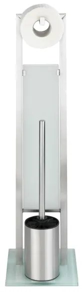 WENKO 21564100 - Scopino WC RIVALTA 18x70 cm acciaio inox/argento/bianco/nero