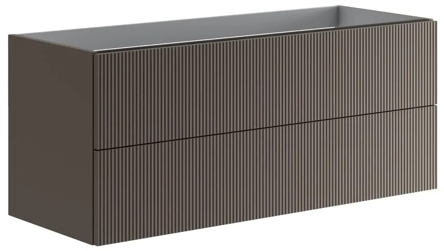 Mobile da bagno sospeso sotto lavabo L 119.5 x H 50 x P 45.5 cm grigio opaco, 2 cassetti VISOBATH Opera