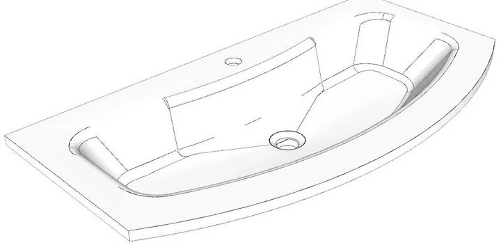 Lavabo a incasso rettangolare Jolly H 20 cm in resina bianco