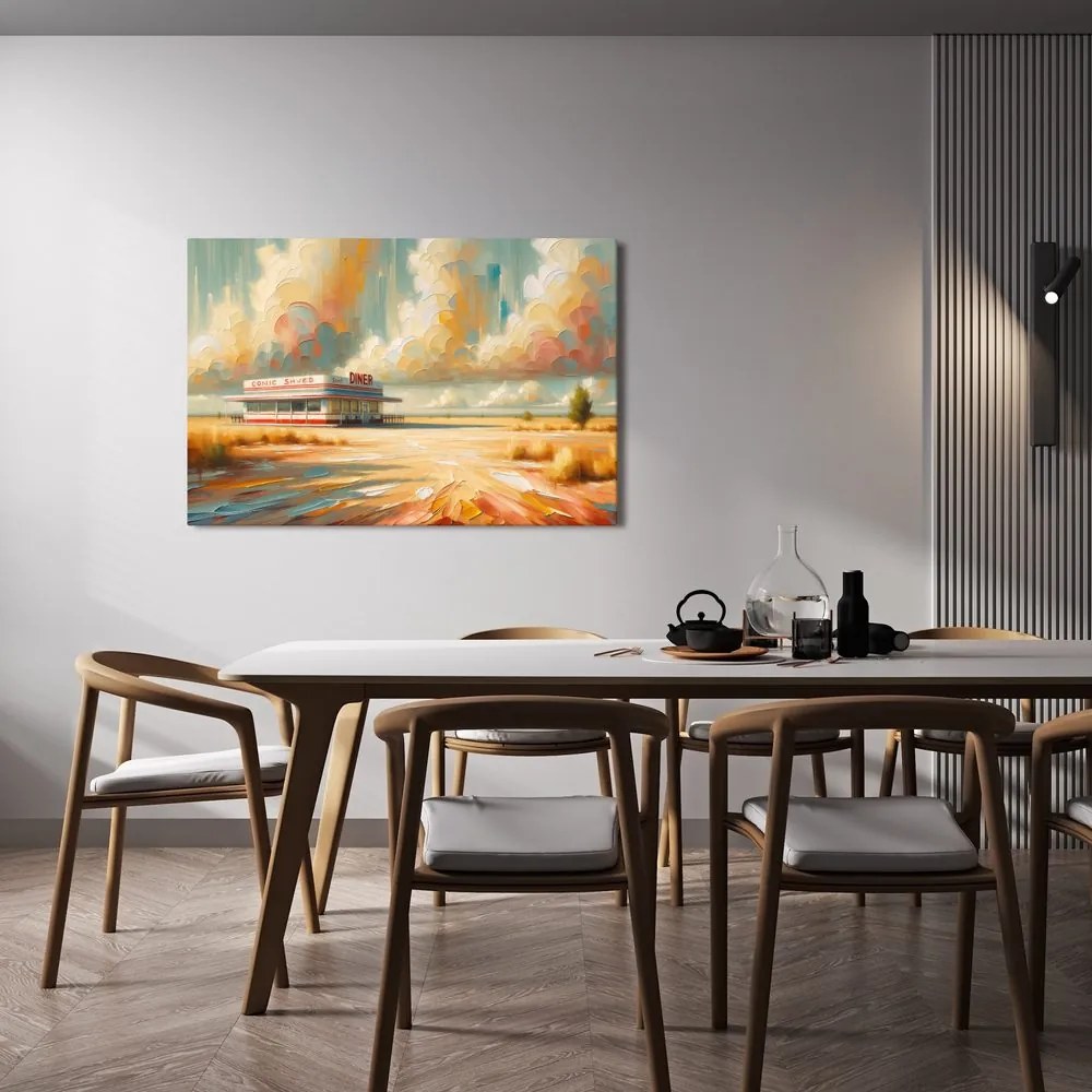 Quadro su tela – Diner solitario sotto il cielo