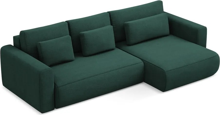 Divano angolare verde allungabile/con contenitore (con penisola a destra/con chaise lounge) Kapua – Makamii
