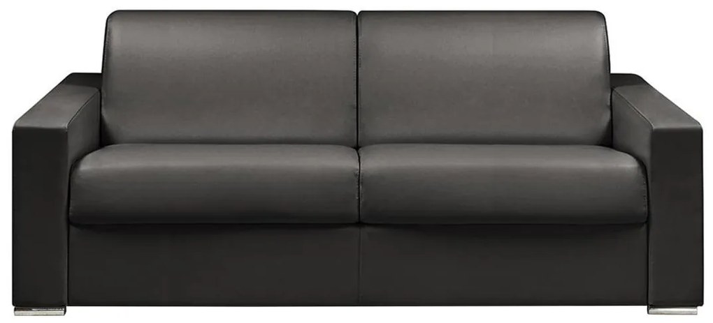 Divano letto 4 posti a ribalta letto 160cm materasso 22cm Similpelle e Memory foam - Nero - CALITO